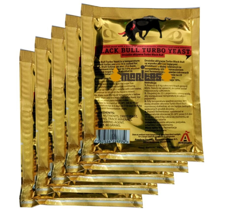 Pack 5 sobres de Levadura Black Bull