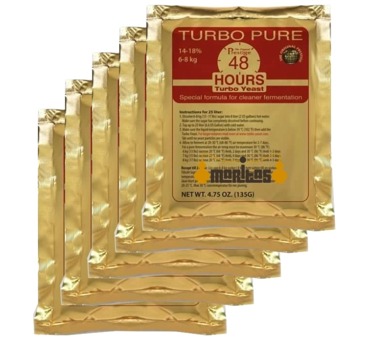 Pack 5 Sobres de Levadura Turbo Pure 48h