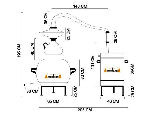 Alambique Clásico 200 litros Completo LÍQUIDOS