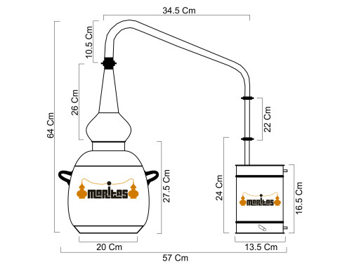 Alambique whisky 5 litros + Termómetro + Alcoholímetro