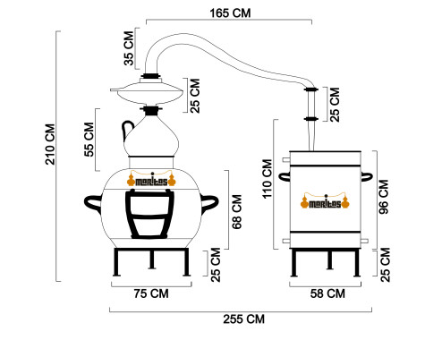 Alambique Clásico 400 litros Completo SÓLIDOS