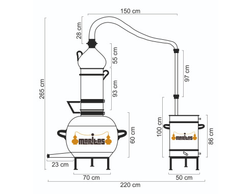 Alambique Columna Rotativa 200 litros COMPLETO 