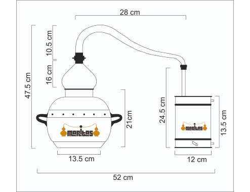 Alambique Clásico 5 litros COMPLETO