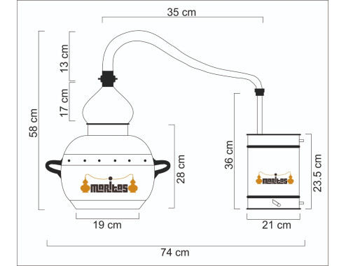 Alambique Clásico 10 litros COMPLETO GAS