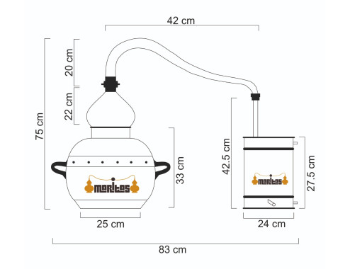 Alambique Clásico 20 litros COMPLETO GAS