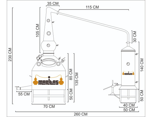 Destilería 250 litros AGITADOR