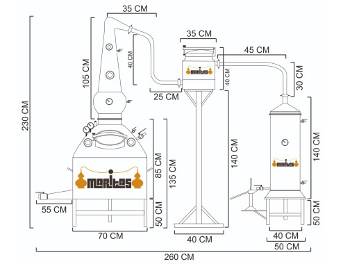 Destilería 250 litros AGITADOR + BOTÁNICOS