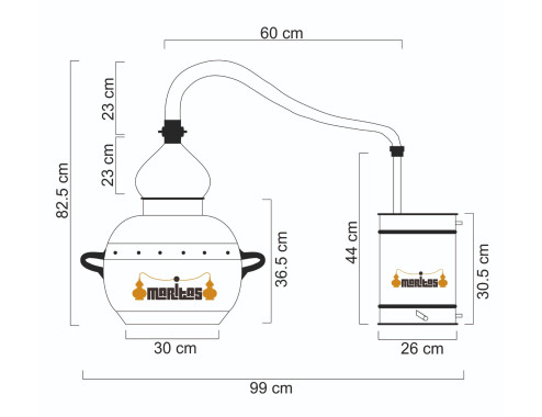 Alambique Clásico 30 litros COMPLETO GAS