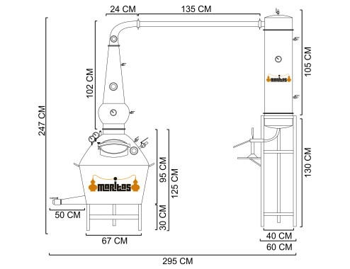 Destilería whisky 250 litros GAS