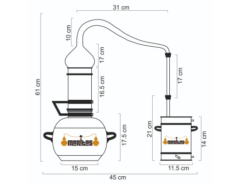 Alambique Columna Rotativa  3 litros